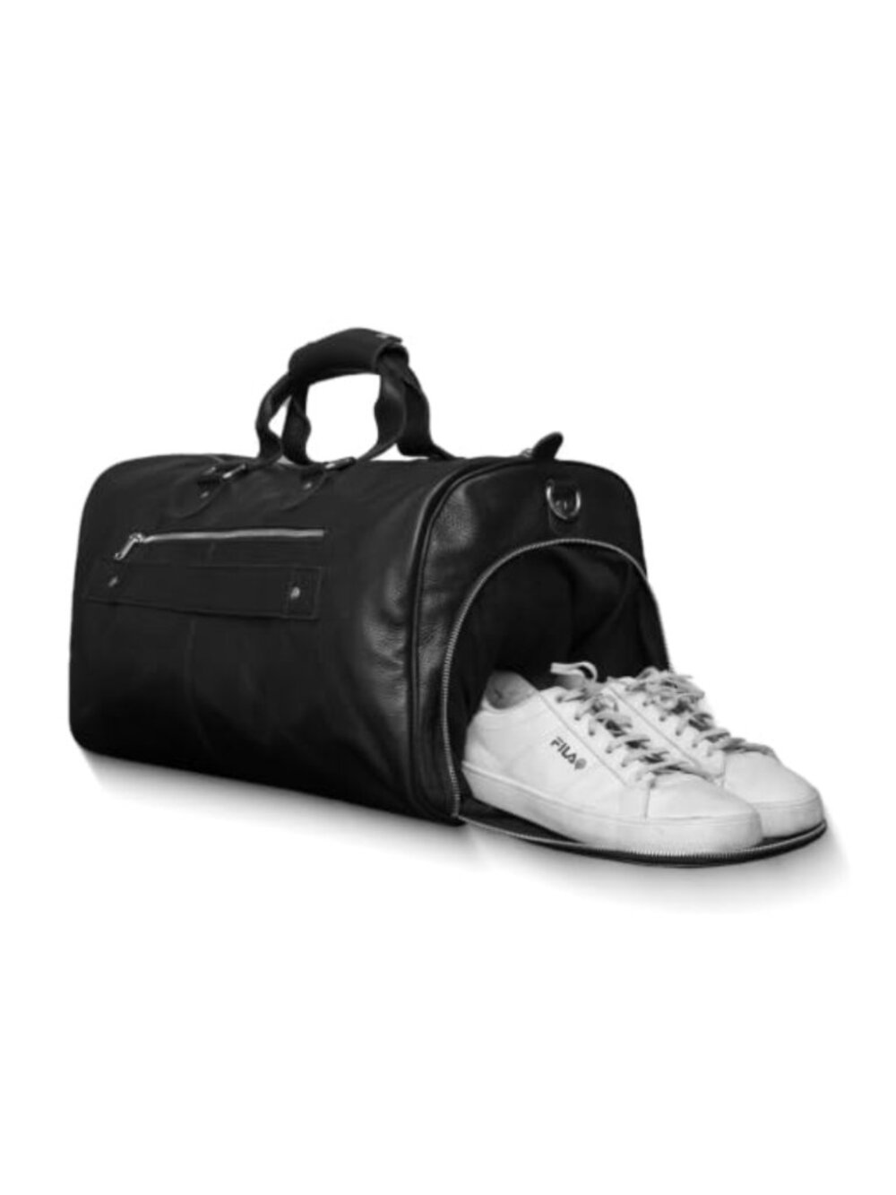 Full Grain Cowhide Leather Duffel Weekender Travel Gym Bag